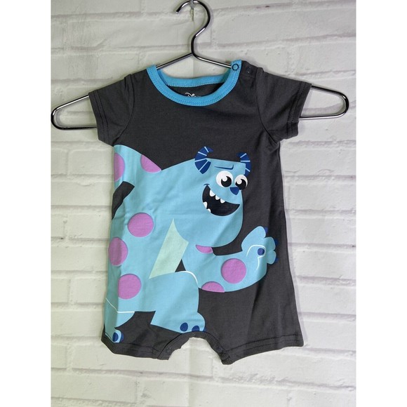 Disney Other - Disney Baby Monsters Inc Sully One Piece Snap Romper Footless Bodysuit 6-9 Month